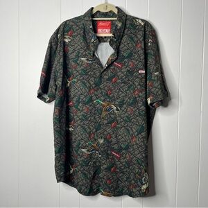 RSVLTS King of Quacks Budweiser Short Sleeve Button Down Duck Print Size 2XL